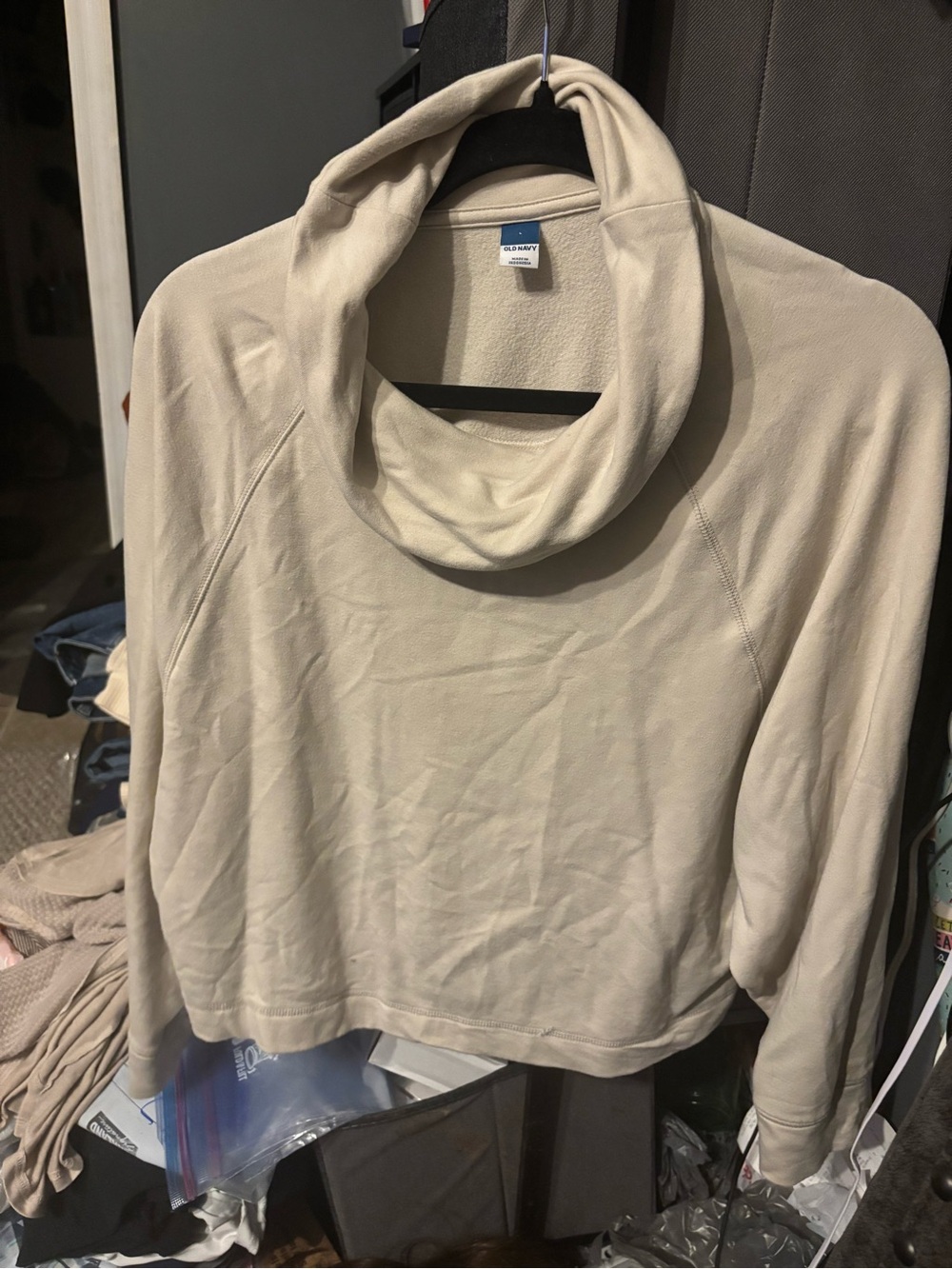 Old Navy Cream Cowl Neck Sweatshirt Large